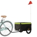 vidaXL velosipēda piekabe, 30 kg, melna un zaļa, dzelzs