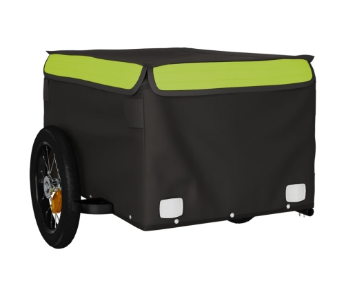 vidaXL velosipēda piekabe, 30 kg, melna un zaļa, dzelzs