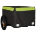 vidaXL velosipēda piekabe, 30 kg, melna un zaļa, dzelzs