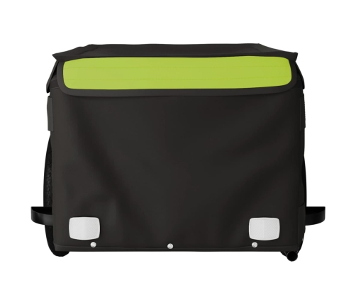 vidaXL velosipēda piekabe, 30 kg, melna un zaļa, dzelzs