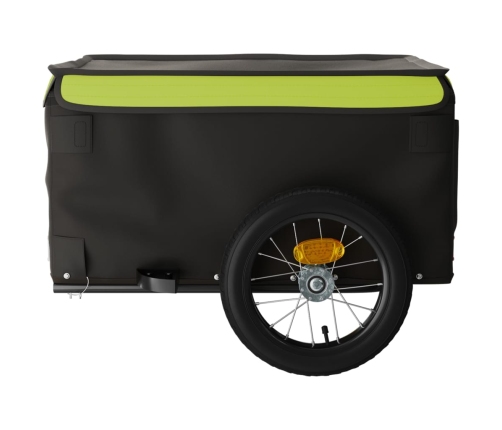 vidaXL velosipēda piekabe, 30 kg, melna un zaļa, dzelzs