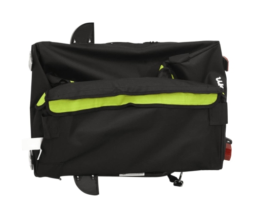 vidaXL velosipēda piekabe, 30 kg, melna un zaļa, dzelzs