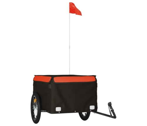 vidaXL velosipēda piekabe, 45 kg, melna un oranža, dzelzs