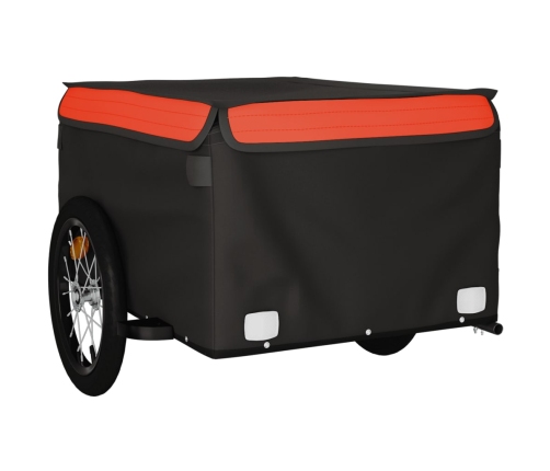 vidaXL velosipēda piekabe, 45 kg, melna un oranža, dzelzs