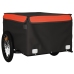 vidaXL velosipēda piekabe, 45 kg, melna un oranža, dzelzs