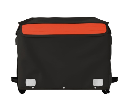 vidaXL velosipēda piekabe, 45 kg, melna un oranža, dzelzs
