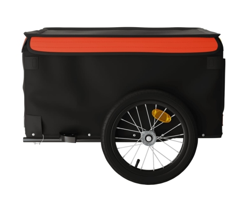 vidaXL velosipēda piekabe, 45 kg, melna un oranža, dzelzs