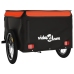 vidaXL velosipēda piekabe, 45 kg, melna un oranža, dzelzs