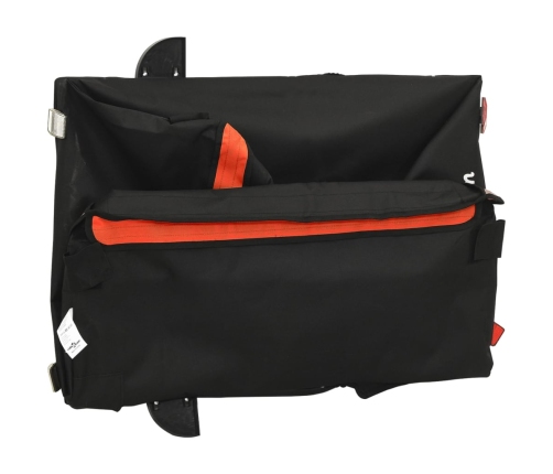 vidaXL velosipēda piekabe, 45 kg, melna un oranža, dzelzs