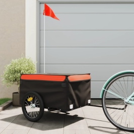 Velosipēda Piekabe, 45 Kg, Melna Un Oranža, Dzelzs Vidaxl