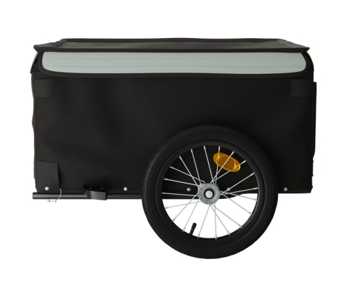 vidaXL velosipēda piekabe, 45 kg, melna un pelēka, dzelzs