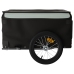 vidaXL velosipēda piekabe, 45 kg, melna un pelēka, dzelzs