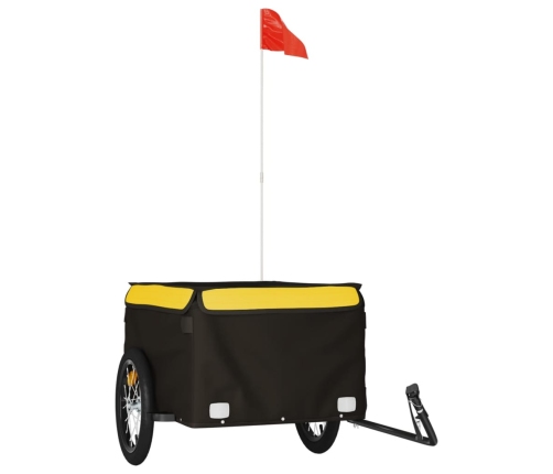 vidaXL velosipēda piekabe, 45 kg, melna un dzeltena, dzelzs