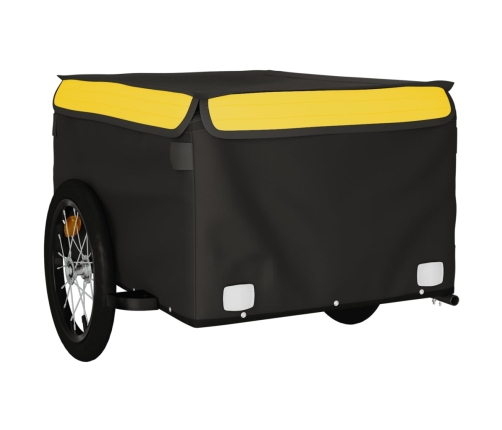 vidaXL velosipēda piekabe, 45 kg, melna un dzeltena, dzelzs
