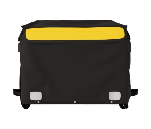 vidaXL velosipēda piekabe, 45 kg, melna un dzeltena, dzelzs