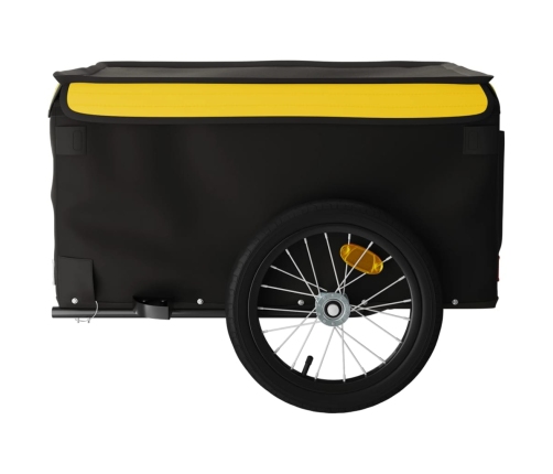 vidaXL velosipēda piekabe, 45 kg, melna un dzeltena, dzelzs