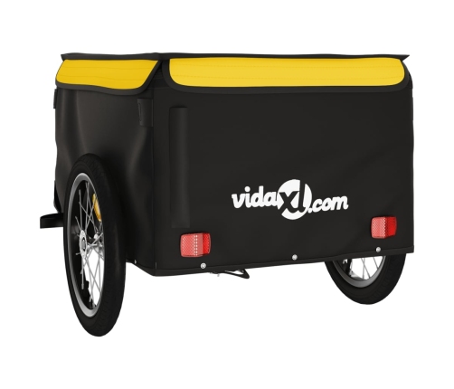 vidaXL velosipēda piekabe, 45 kg, melna un dzeltena, dzelzs