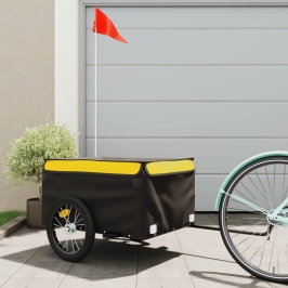 Velosipēda Piekabe, 45 Kg, Melna Un Dzeltena, Dzelzs Vidaxl