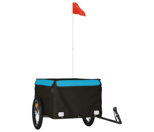 vidaXL velosipēda piekabe, 45 kg, melna un zila, dzelzs