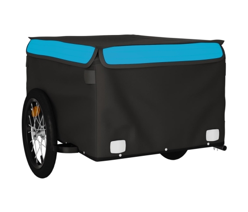 vidaXL velosipēda piekabe, 45 kg, melna un zila, dzelzs