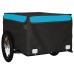 vidaXL velosipēda piekabe, 45 kg, melna un zila, dzelzs