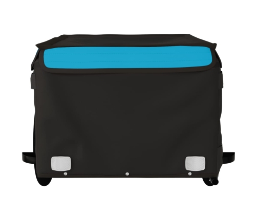 vidaXL velosipēda piekabe, 45 kg, melna un zila, dzelzs