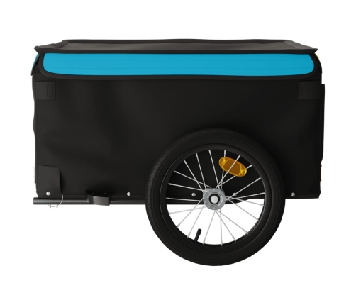 vidaXL velosipēda piekabe, 45 kg, melna un zila, dzelzs