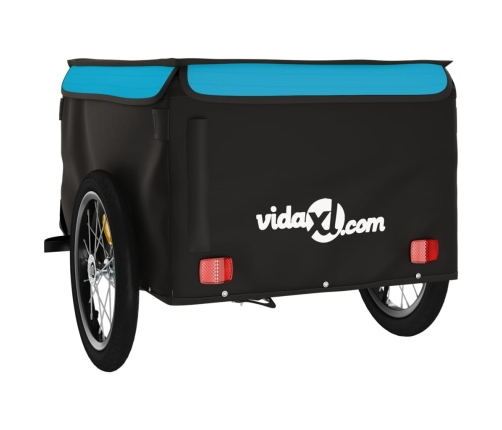 vidaXL velosipēda piekabe, 45 kg, melna un zila, dzelzs