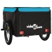 vidaXL velosipēda piekabe, 45 kg, melna un zila, dzelzs