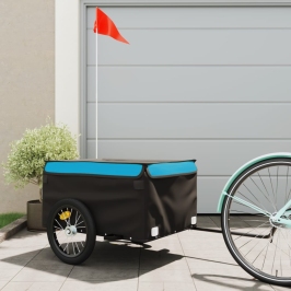Velosipēda Piekabe, 45 Kg, Melna Un Zila, Dzelzs Vidaxl