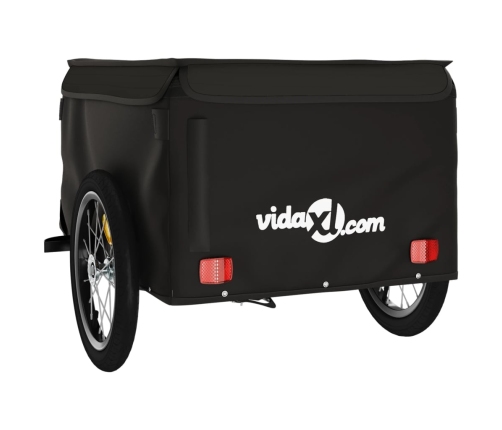 vidaXL velosipēda piekabe, 45 kg, melna, dzelzs