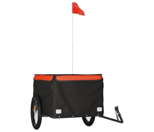 vidaXL velosipēda piekabe, 45 kg, melna un oranža, dzelzs