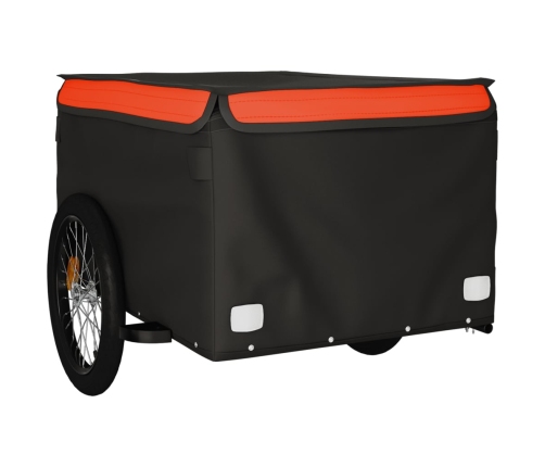 vidaXL velosipēda piekabe, 45 kg, melna un oranža, dzelzs
