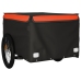 vidaXL velosipēda piekabe, 45 kg, melna un oranža, dzelzs