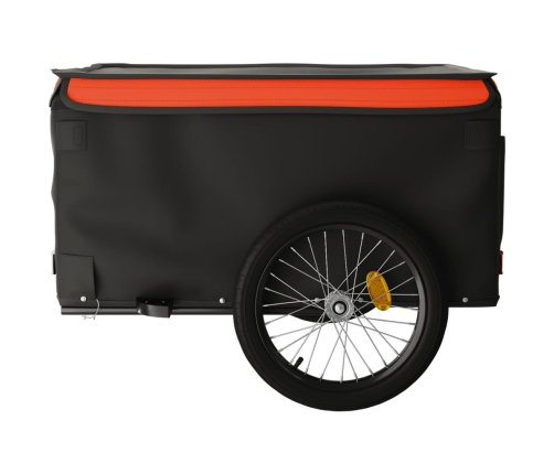vidaXL velosipēda piekabe, 45 kg, melna un oranža, dzelzs