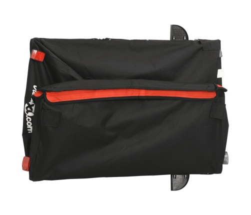 vidaXL velosipēda piekabe, 45 kg, melna un oranža, dzelzs