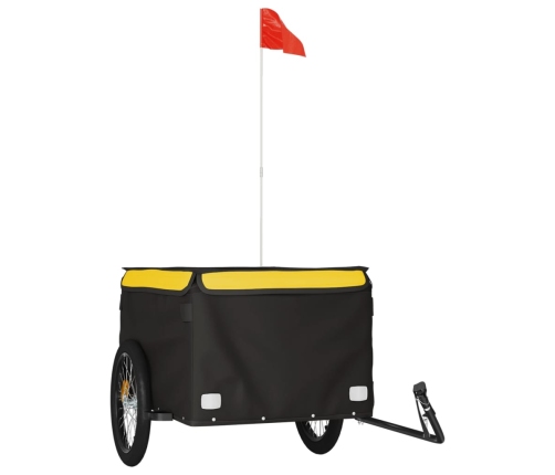 vidaXL velosipēda piekabe, 45 kg, melna un dzeltena, dzelzs