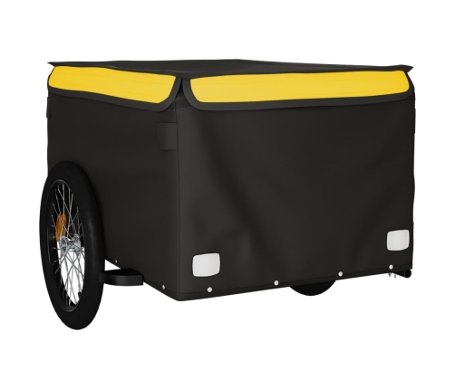 vidaXL velosipēda piekabe, 45 kg, melna un dzeltena, dzelzs