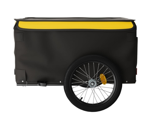 vidaXL velosipēda piekabe, 45 kg, melna un dzeltena, dzelzs