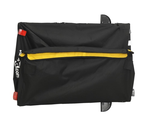vidaXL velosipēda piekabe, 45 kg, melna un dzeltena, dzelzs