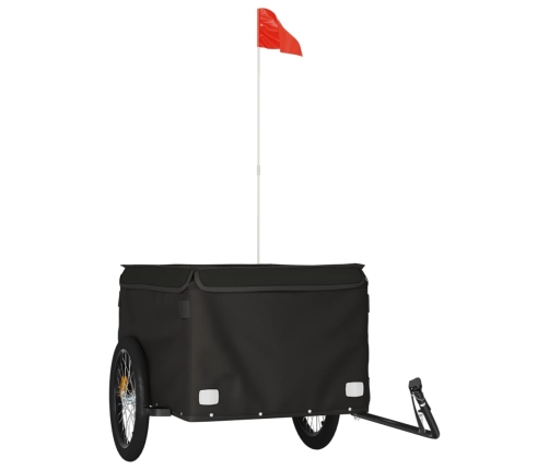 vidaXL velosipēda piekabe, 45 kg, melna, dzelzs
