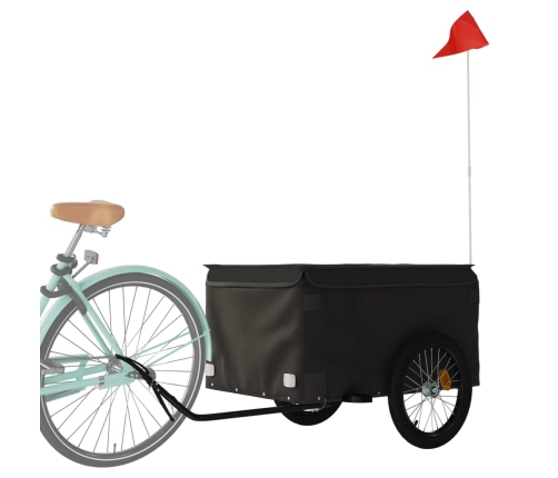 vidaXL velosipēda piekabe, 45 kg, melna, dzelzs