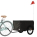 vidaXL velosipēda piekabe, 45 kg, melna, dzelzs