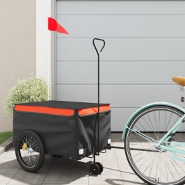 Velosipēda Piekabe, 30 Kg, Melna Un Oranža, Dzelzs Vidaxl