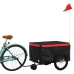 vidaXL velosipēda piekabe, 30 kg, melna un sarkana, dzelzs