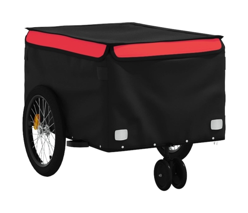 vidaXL velosipēda piekabe, 30 kg, melna un sarkana, dzelzs
