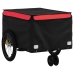 vidaXL velosipēda piekabe, 30 kg, melna un sarkana, dzelzs