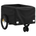 vidaXL velosipēda piekabe, 30 kg, melna un sarkana, dzelzs