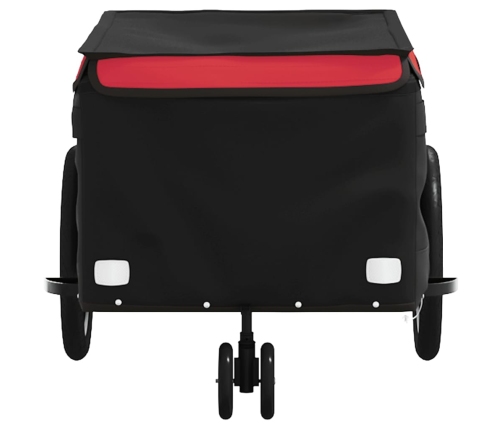 vidaXL velosipēda piekabe, 30 kg, melna un sarkana, dzelzs