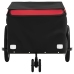 vidaXL velosipēda piekabe, 30 kg, melna un sarkana, dzelzs